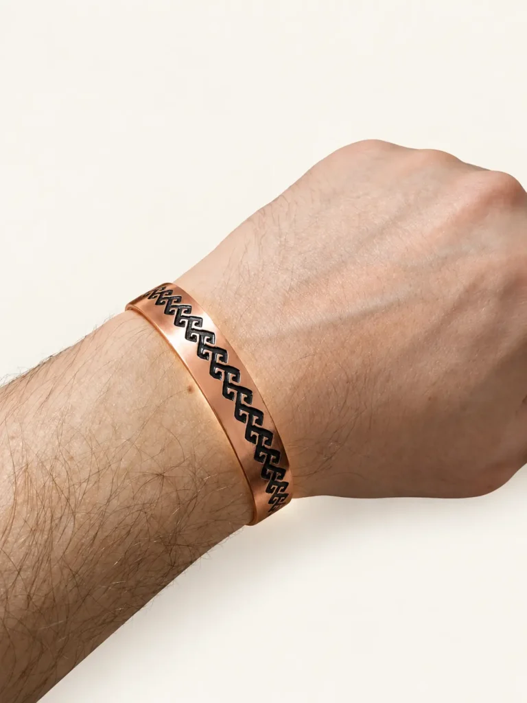Geometrik Motif Bakır Bileklik
